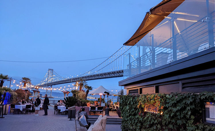 View from the Waterbar to the Bay Bridge