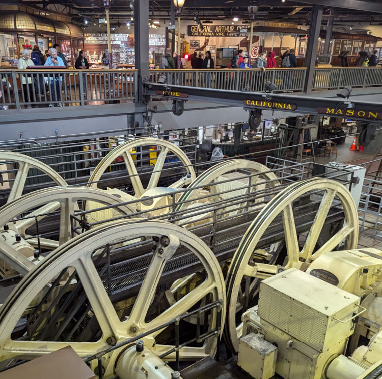 Wheels inside the Cable Car Museum